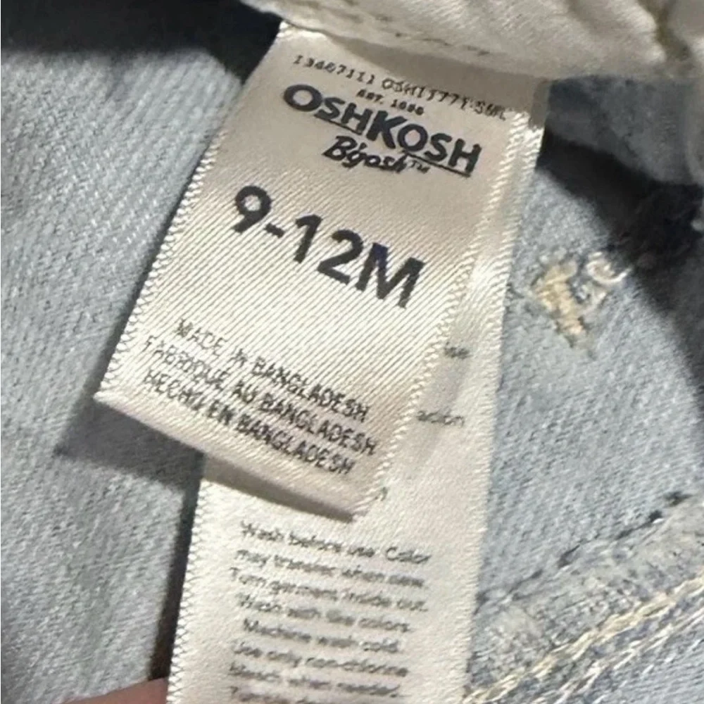 Vintage Y2K OshKosh Bgosh Denim Overall Romper Baby Infant 9-12 Months Blue